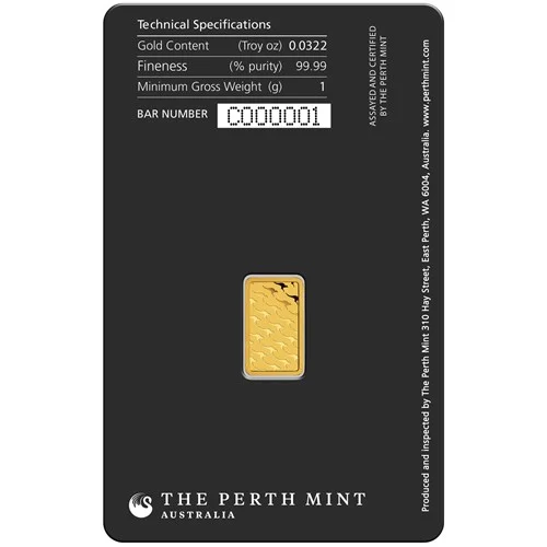 Kangaroo 1g Gold Minted Bar - Image 2